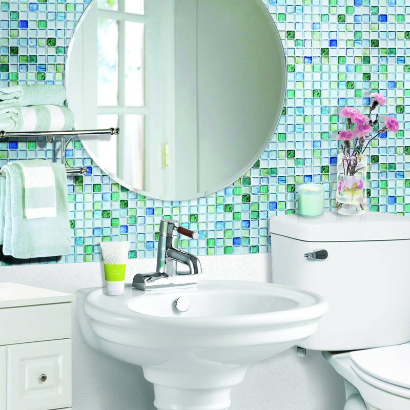 BEAUS TILE Beaustile Decorative Tile Stickers Peel Stick Backsplash Fire Retardant Tile Sheet (Sapphire Blue) (10, 5.28" x 14.8") - Image 3